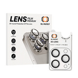 Hartowane szkło Tel Protect 3D Lens na aparat do Iphone 17 Pro/17 Pro Max srebrne (obiektyw 3 sztuki)