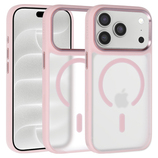 Liavec Cloudy Case with Metal Camera Frame do Iphone 18 Pro/17 Pro różowy (Camera Control Button)