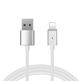 Kabel Magnetyczny TYP 1 - USB na Lightning - rozpinane złącze Iphone 5/SE/6/6S/7/8/X 1 Metr SREBRNY (blister)