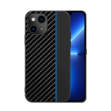 Tel Protect CARBON Case do Iphone 13 Czarny z niebieskim paskiem