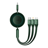 Baseus Kabel Bright Mirror 2 3 w 1 - Typ C na Micro USB, Lightning, Typ C - 100W 1,1 metra (CAMJ010206) zielony