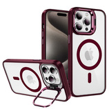 Tel Protect Kickstand Magsafe Case do Iphone 13 Pro burgundowy