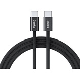 Benks Kabel D46 pleciony - Typ C na Typ C - PD 60W 3A 2 metry czarny