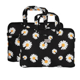 Wonder Briefcase Laptop 13-14 cali stokrotki czarne