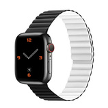 Pasek do Apple Watch 38/40/41 silikonowy magnetyczny dwustronny wzór 2 biało-czarny