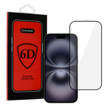 Hartowane szkło Tel Protect Full Glue 6D do IPHONE 16 PLUS CZARNE