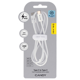Blavec Kabel Candy oplot - Typ C na Typ C - PD 60W 3A 2 metry Apple CarPlay/Android Auto (CCA-CC3W20) biały