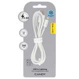 Blavec Kabel Candy oplot - USB na Lightning - 2,4A 2 metry Apple CarPlay (CCA-UL24W20) biały