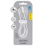 Blavec Kabel Candy oplot - Typ C na Typ C - PD 60W 3A 3 metry Apple CarPlay/Android Auto (CCA-CC3W30) biały
