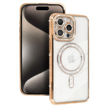 Bling Magsafe Case do Iphone 15 złoty
