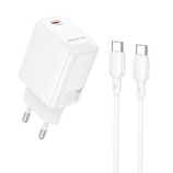 Borofone Ładowarka sieciowa BN28 Fuente - Typ C - PD 30W z kablem Typ C na Typ C biała