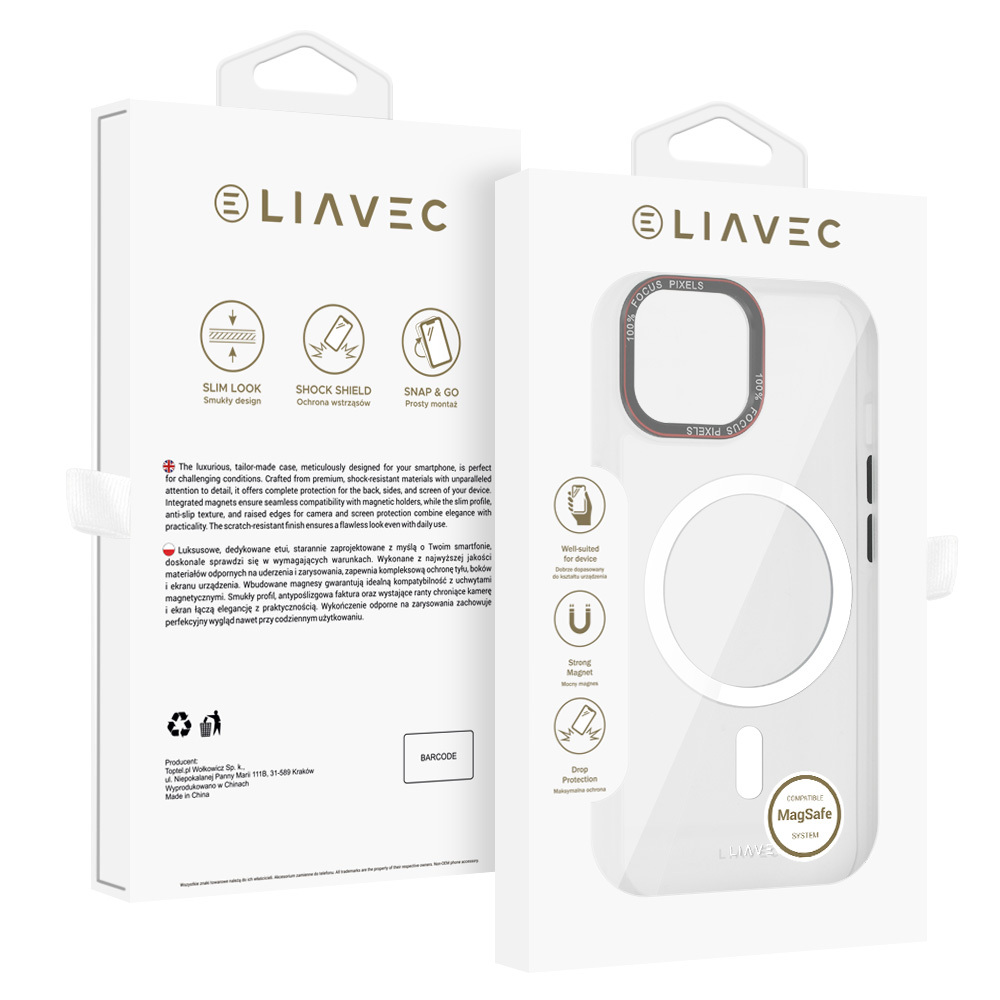 Liavec Hybrid Magsafe Kryt ClearCase pro Apple iPhone 15