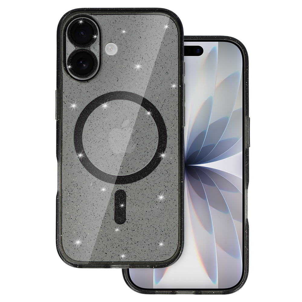 Kryt Glitter MagSafe pro Apple iPhone 17 , barva černá clear