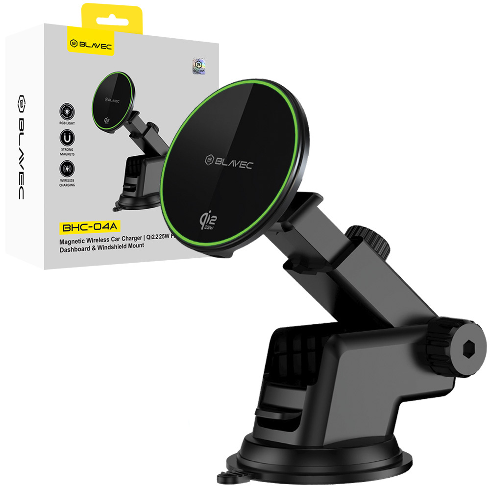 Držák do auta Blavec BHC-04A Qi2.2 25W nabíjecí (BHC04A-MWIB) , barva černá