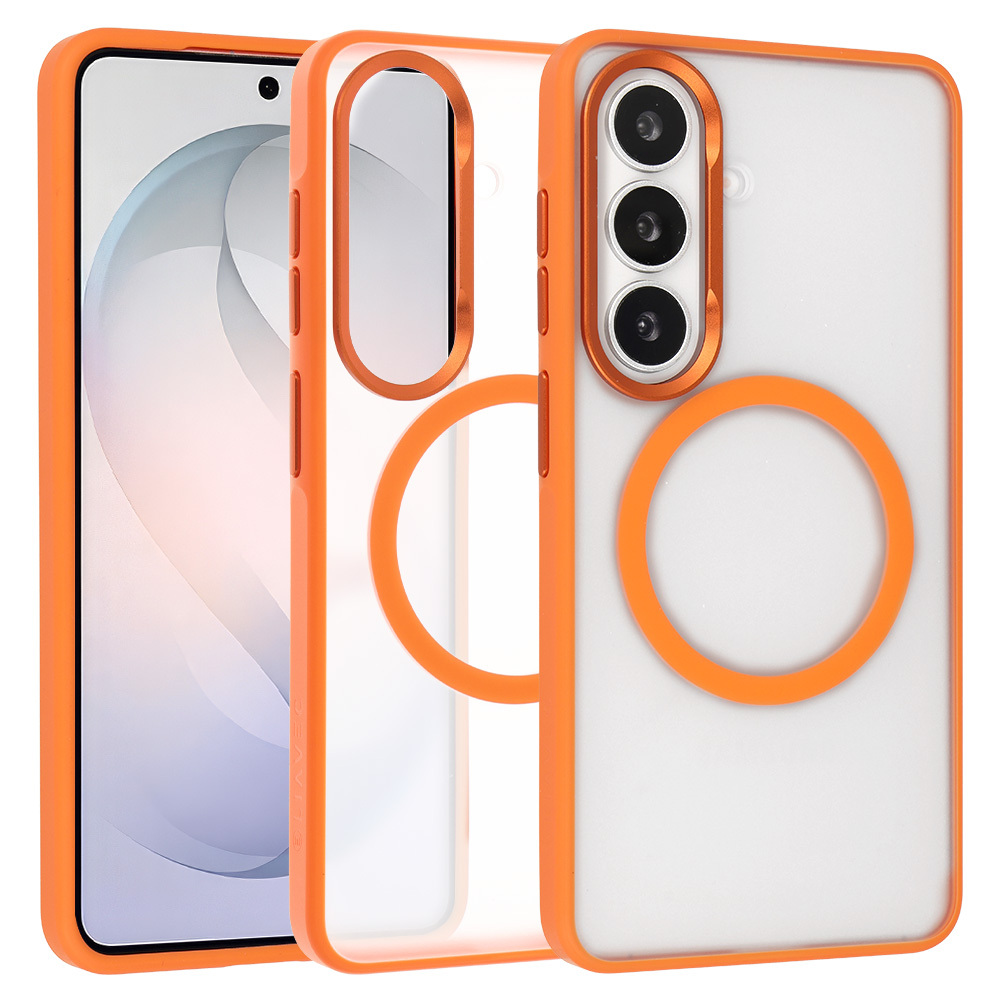 Liavec Soft Case Metal Frame for Samsung Galaxy S26 orange