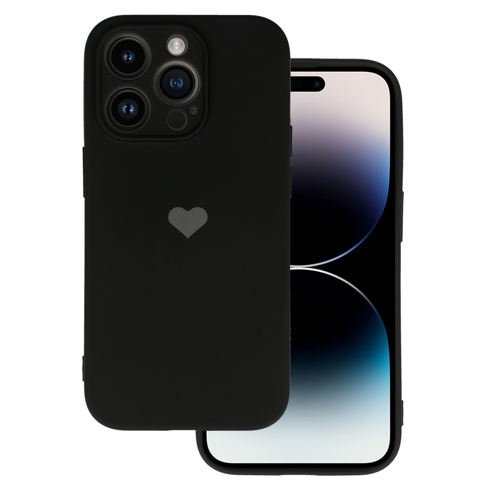 Kryt Vennus Heart Silicone pro Apple iPhone 12 Pro , design 1 , barva černá