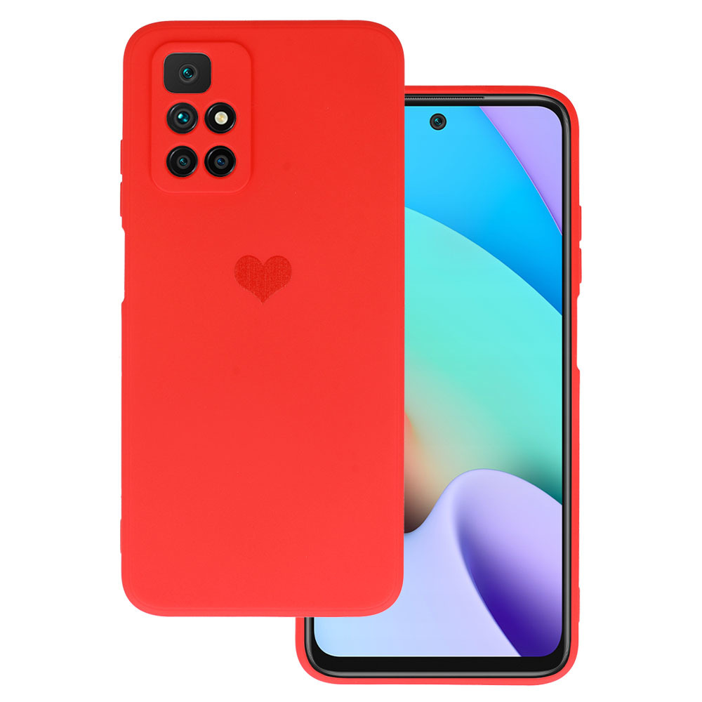 Pouzdro Vennus Silicone Heart Case Xiaomi Redmi 10 vzor -  1 červená