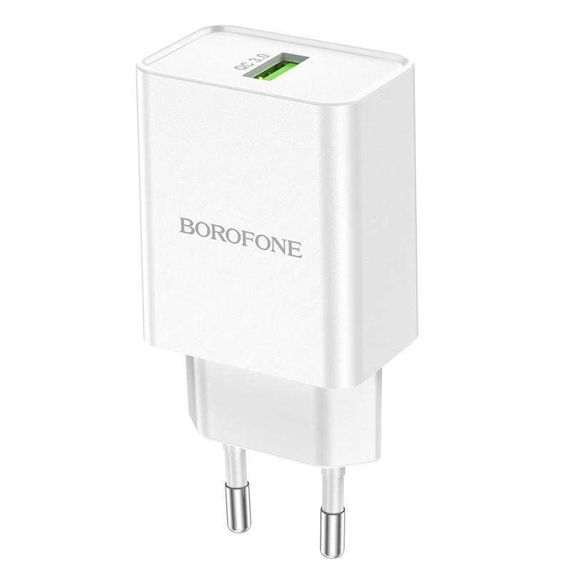 Borofone síťová nabíječka BN5 Jingrui - USB - QC 3.0 18W , barva bílá
