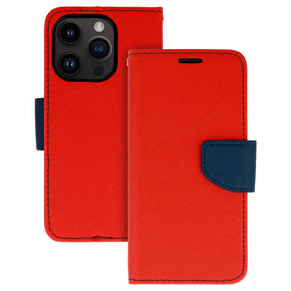 Knížkové pouzdro Fancy pro Xiaomi Redmi Note 11 5G/Note 11S 5G/Poco M4 Pro 5G , barva červená-modrá