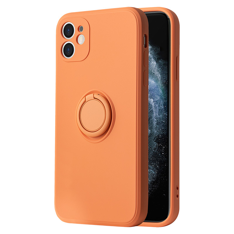 pouzdro Vennus Silicone Ring s magnetickým úchytem pro Iphone 13 Mini oranžová