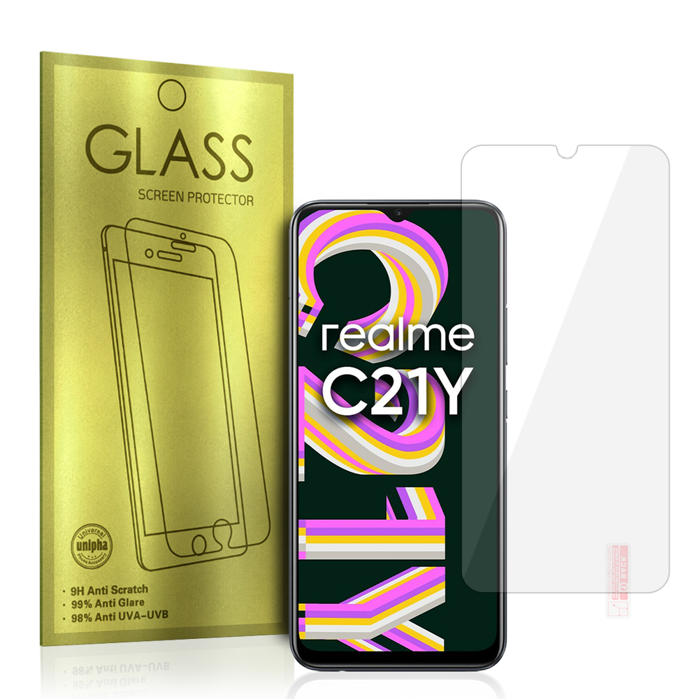 Tvrzené sklo na mobil 9H Glass Gold pro REALME C21Y