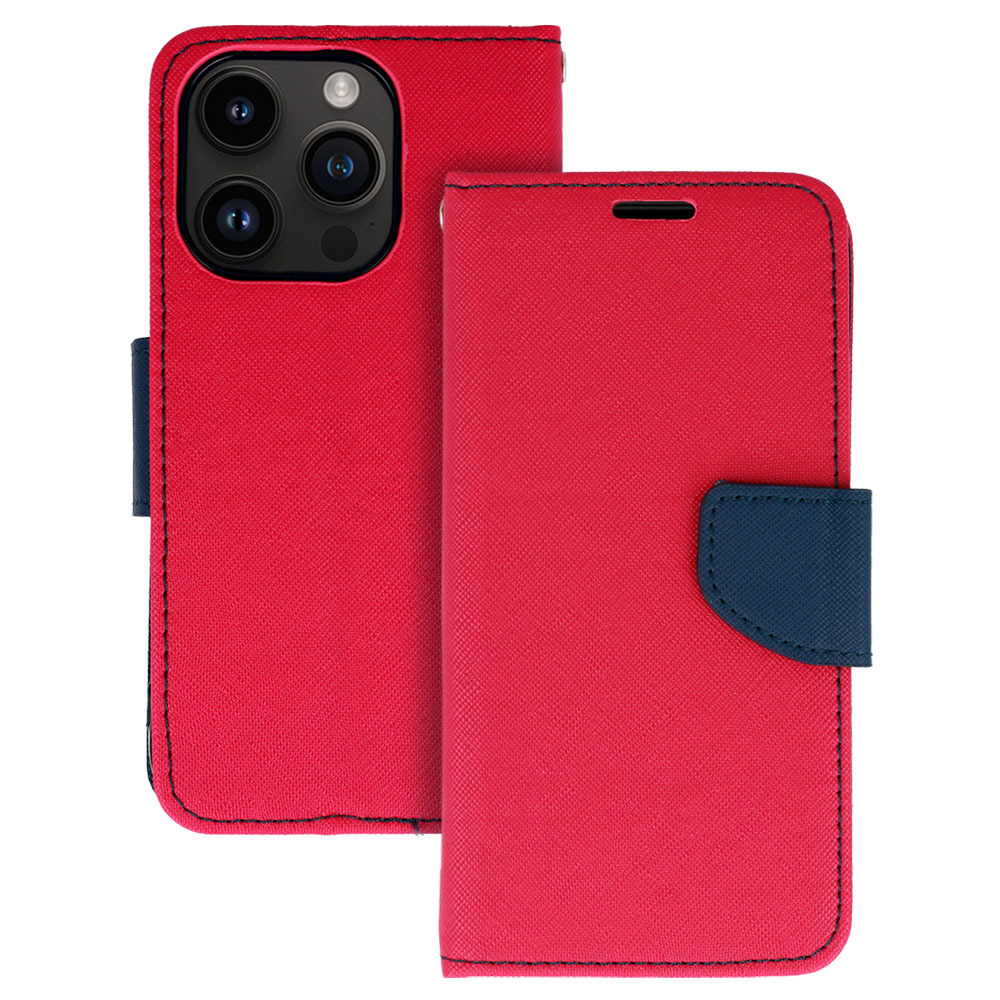 Knížkové pouzdro Fancy pro Apple iPhone 14 Pro Max , barva růžová-modrá