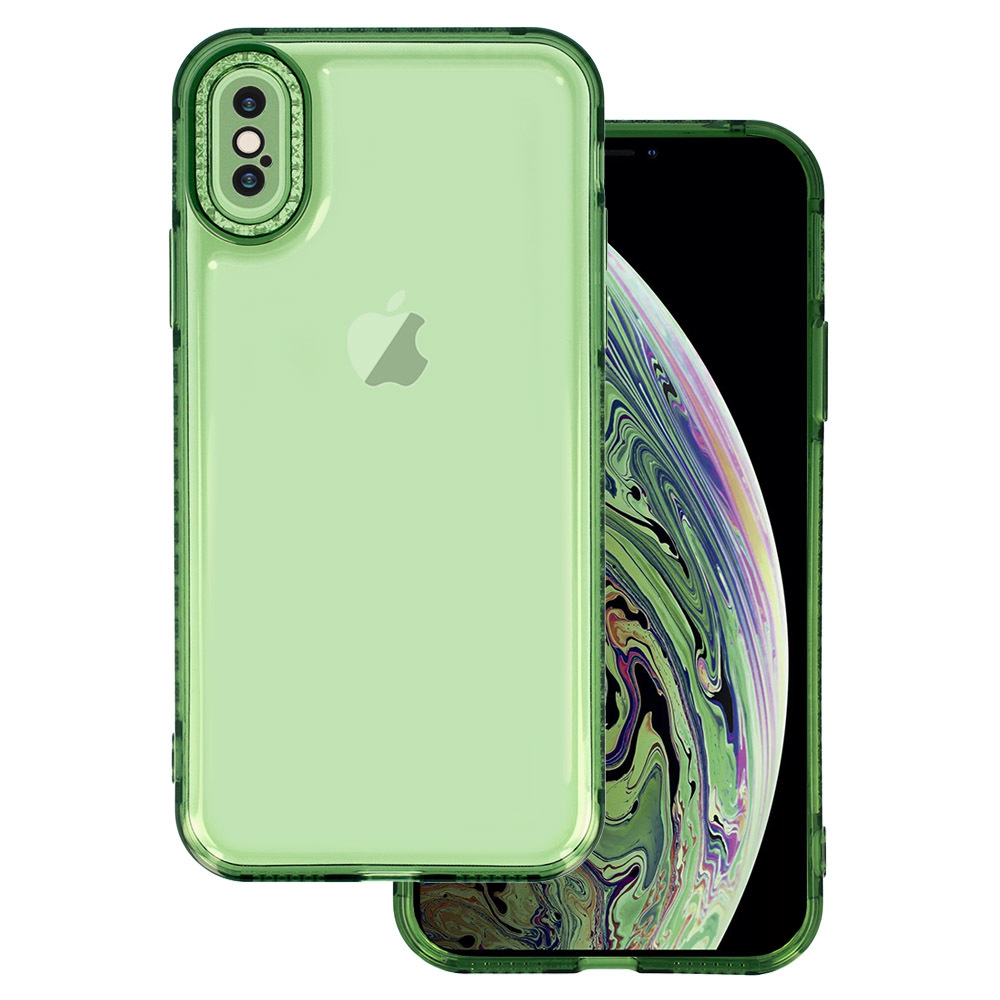 Kryt Crystal 2mm pro Apple iPhone X/XS , barva čirá , barva zelená