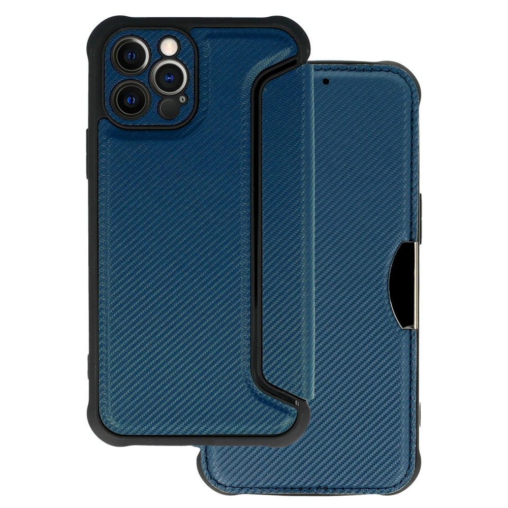Razor Carbon Book Case for Apple iPhone 12 Pro , barva modrá