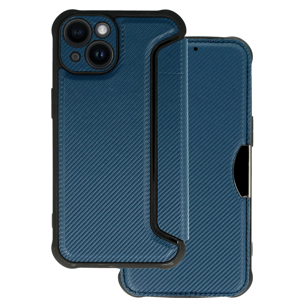 Razor Carbon Book Case for Apple iPhone 13 , barva modrá