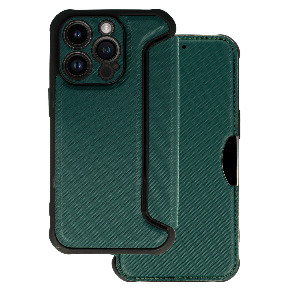 Razor Carbon Book Case for Apple iPhone 14 Pro Max , barva zelená