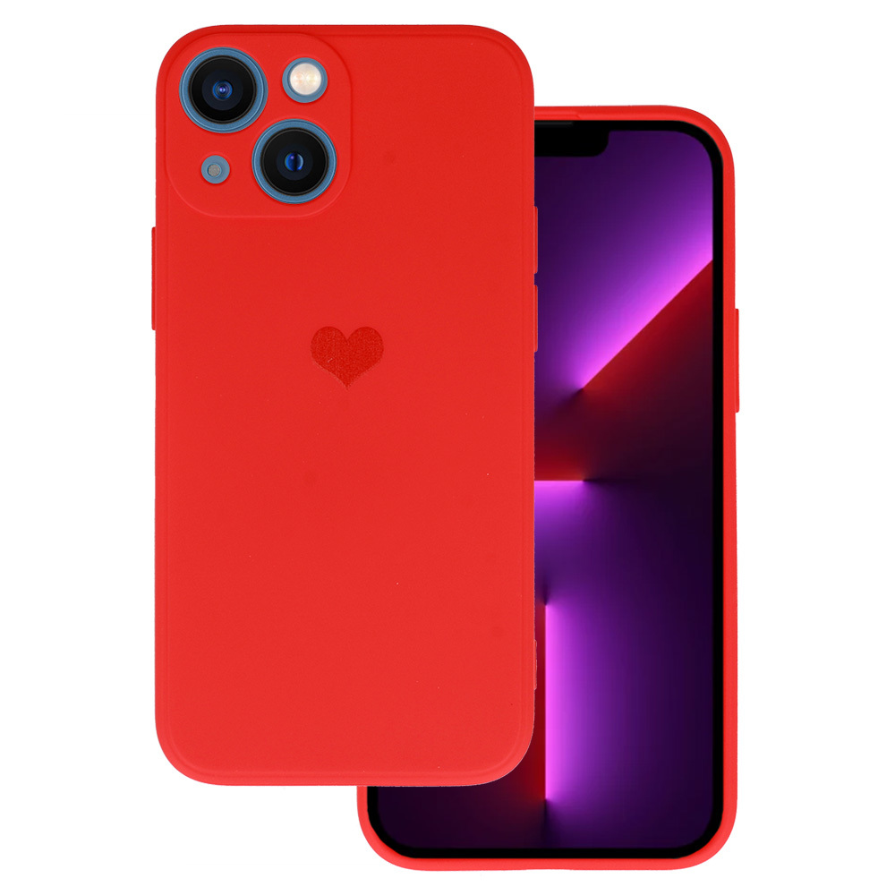 Kryt Vennus Heart Silicone pro Apple iPhone 14 , design 1 , barva červená