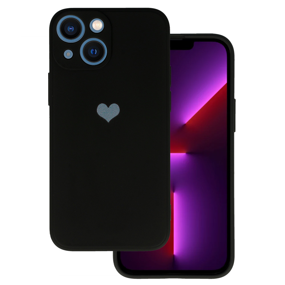 Kryt Vennus Heart Silicone pro Apple iPhone 14 Plus , design 1 , barva černá