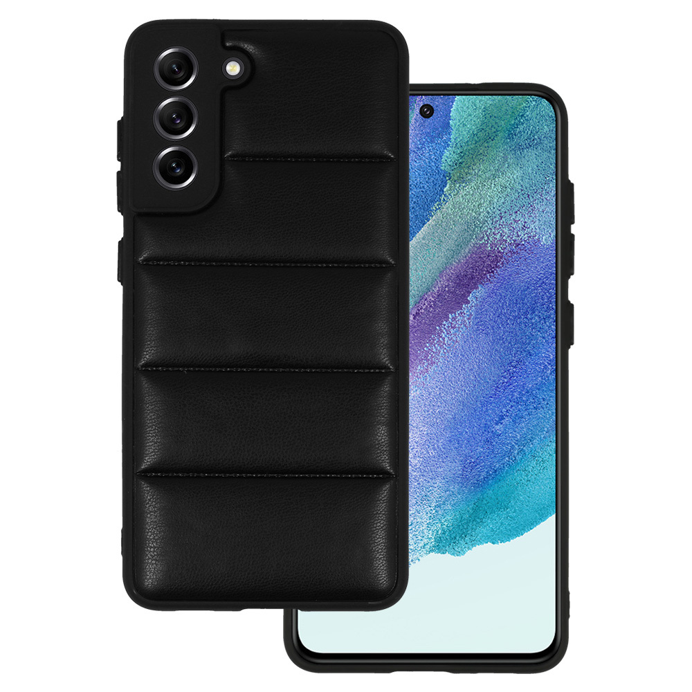 Kryt 3D Leather pro Samsung Galaxy S21 FE , design 2 , barva černá