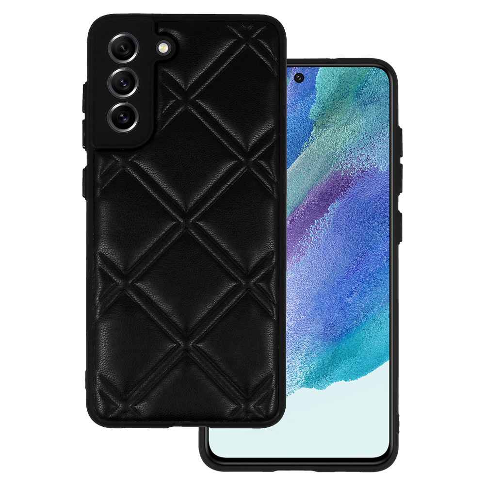 Kryt 3D Leather pro Samsung Galaxy S21 FE , design 3 , barva černá