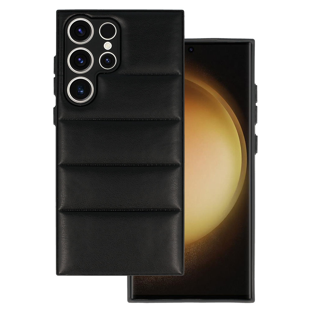 Kryt 3D Leather pro Samsung Galaxy S23 Ultra , design 2 , barva černá