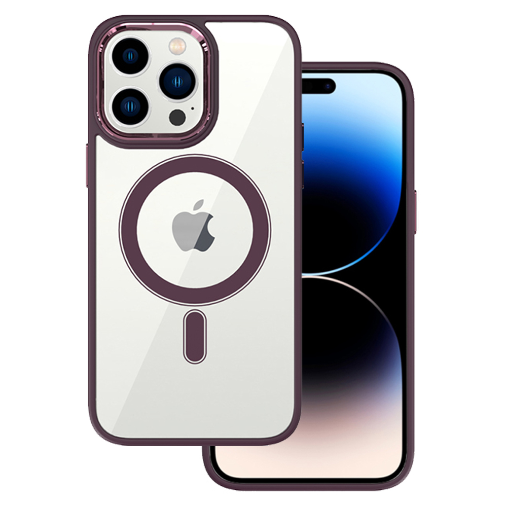 Kryt MagSafe Clear pro Apple iPhone 13 Pro Max , barva vínová