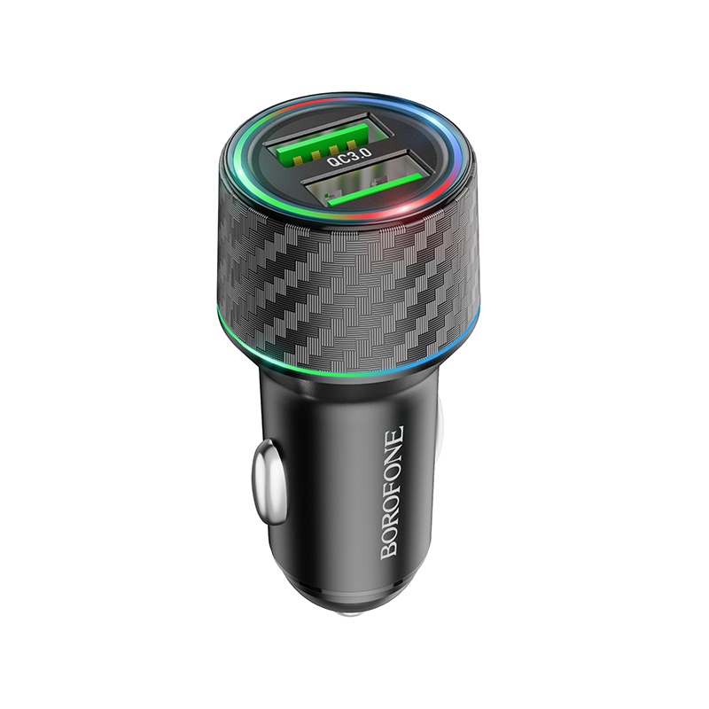 Borofone Car charger BZ21A Brilliant - 2xUSB - QC 3.0 36W black 