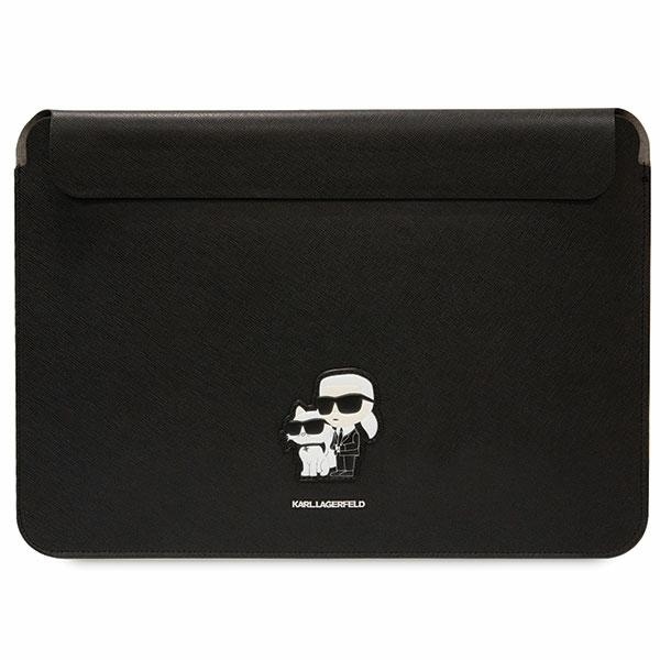 Original KARL LAGERFELD Laptop Sleeve Saffiano Karl&Choupette KLCS16SAKCPMK  16 inches black - Toptel Akcesoria GSM