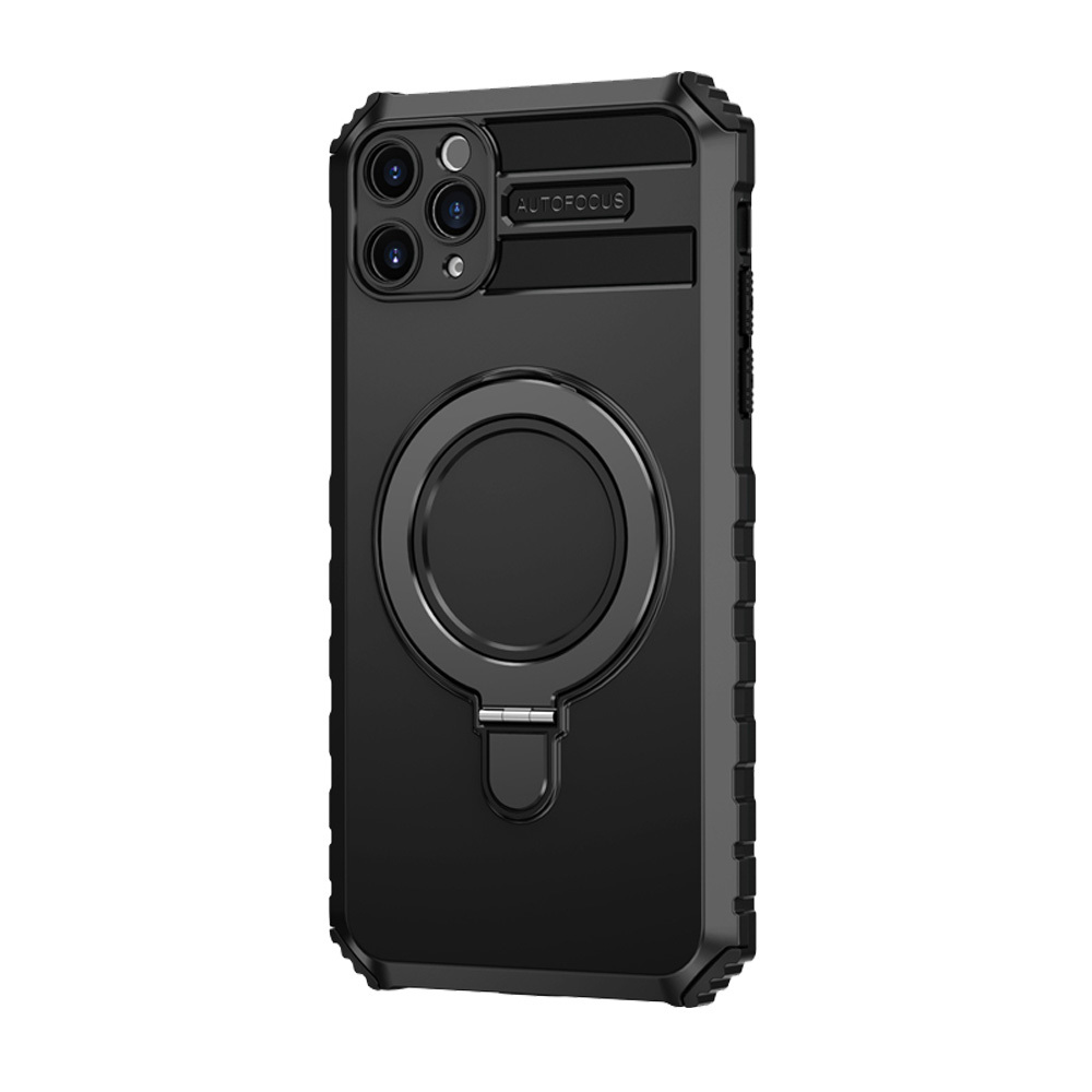 Kryt odolný MagSafe Metal Ring pro Apple iPhone 11 Pro , barva černá