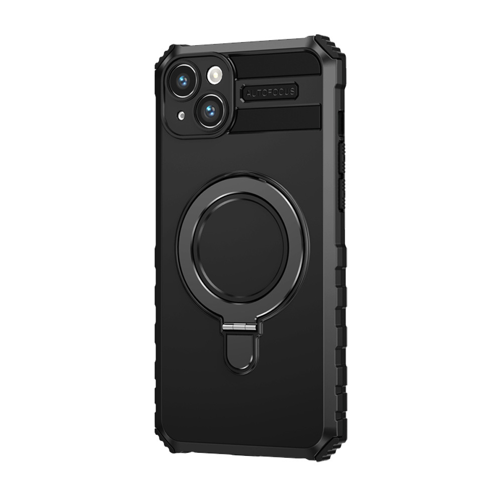 Kryt odolný MagSafe Metal Ring pro Apple iPhone 13 , barva černá