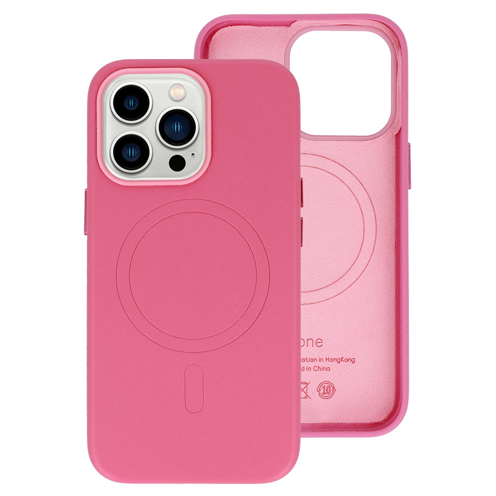 Kryt Leather Magsafe Apple iPhone 15 Plus , barva růžová