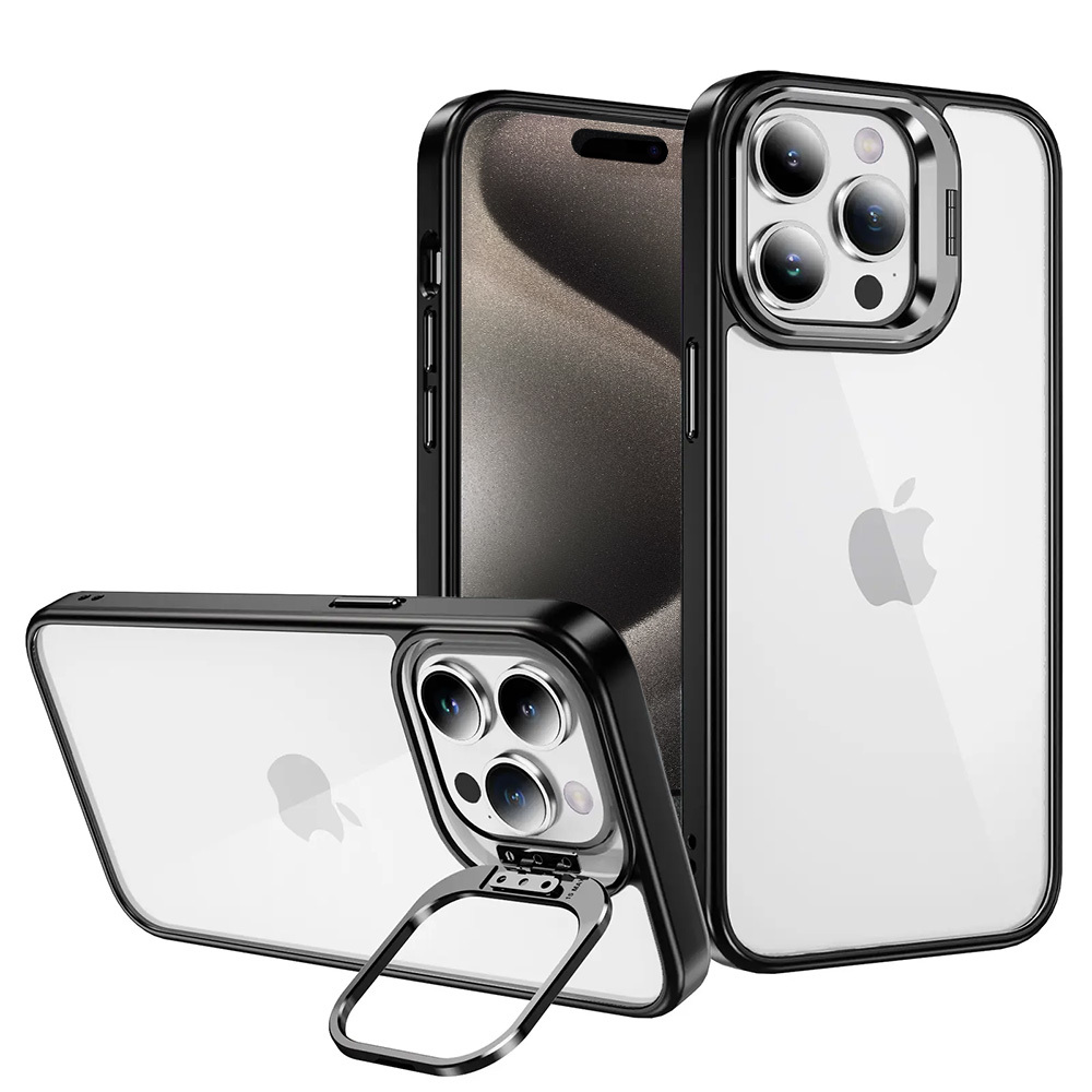 Kryt Kickstand s krytkou objektivu pro Apple iPhone 13 , barva černá