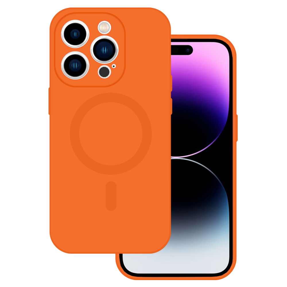 Kryt MagSafe Silicone pro Apple iPhone 15 Plus , barva oranžová