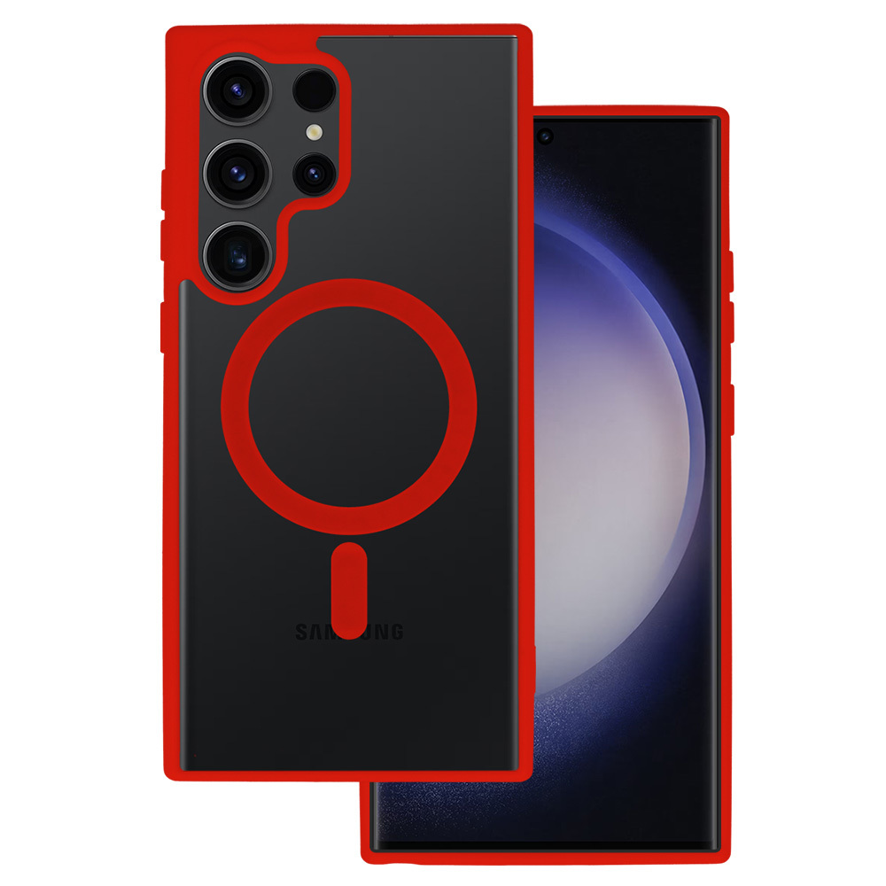 Kryt Acryl Color MagSafe pro Samsung Galaxy S23 Ultra , barva červená
