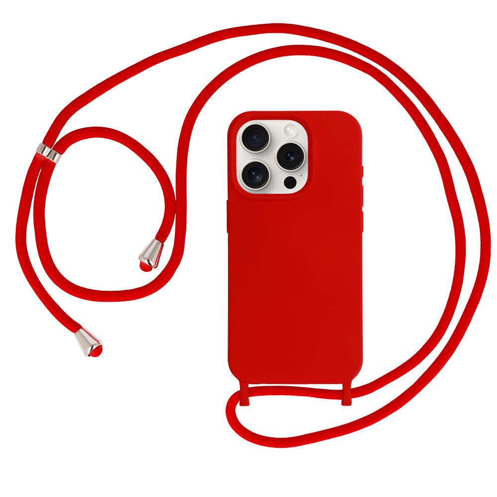 Kryt Strap Silicone pro Apple iPhone 15 , design 1 , barva červená