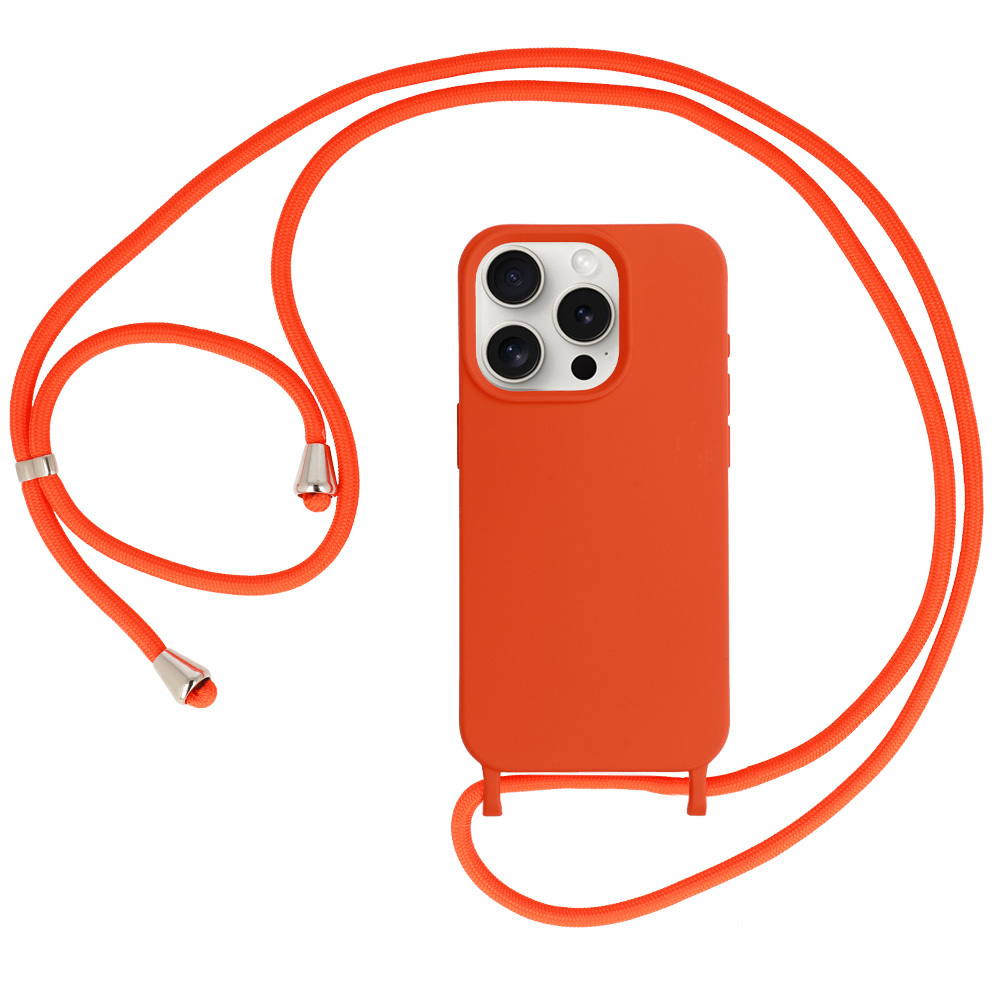 Kryt Strap Silicone pro Apple iPhone 15 Plus , design 1 orange
