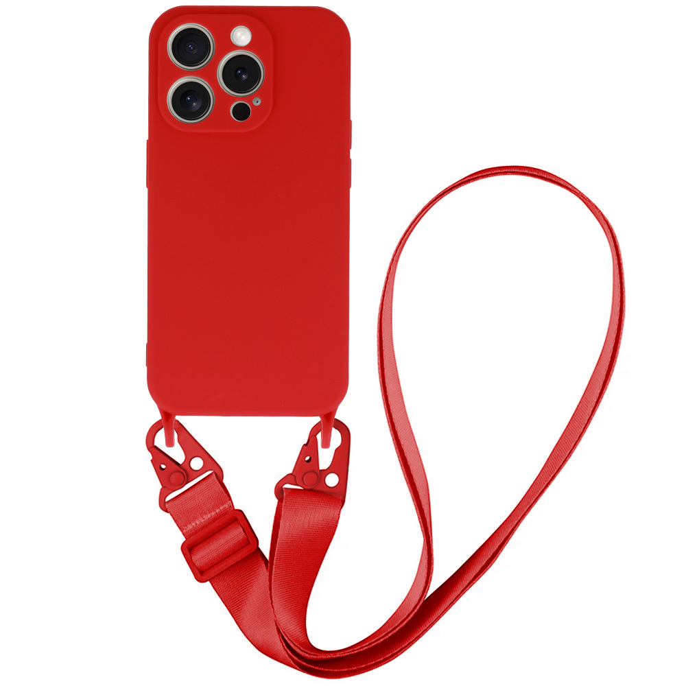 Kryt Strap Silicone pro Apple iPhone 15 , design 2 , barva červená