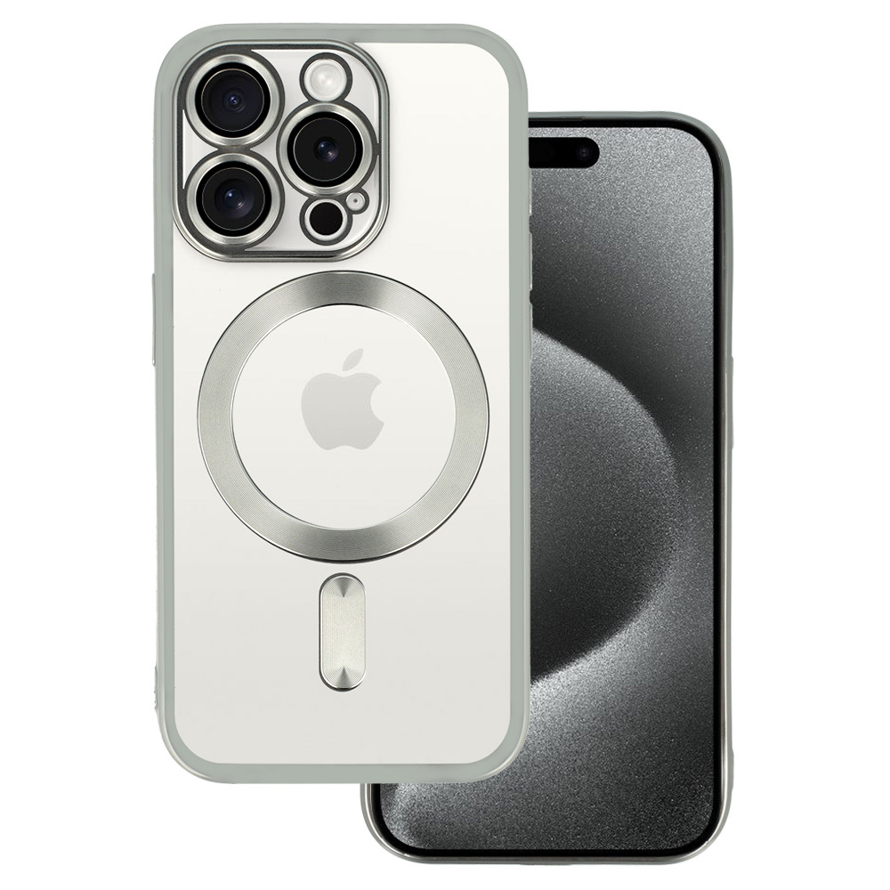 Kryt Metallic Magsafe pro Apple iPhone XR , barva stříbrná