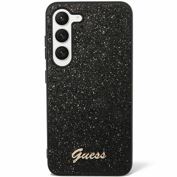 Originální kryt GUESS - hardcase Glitter Script GUHCS24LHGGSHK pro Samsung Galaxy S24 Ultra , barva černá