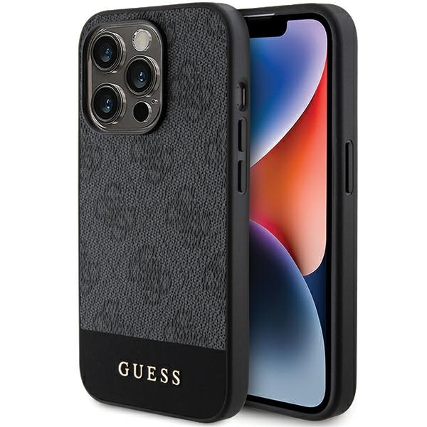 Originální kryt GUESS hardcase 4G Stripe Collection GUHCP15LG4GLGR for Apple iPhone 15 Pro , barva šedá